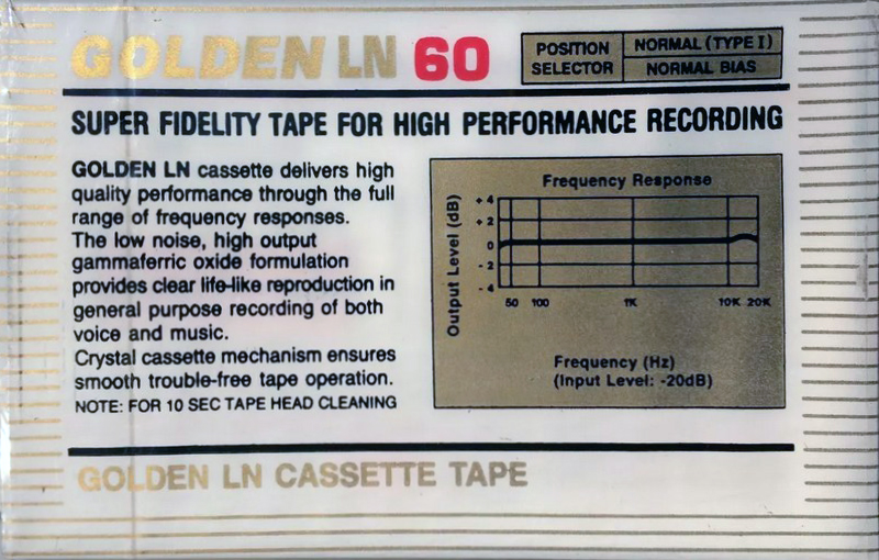 Compact Cassette Golden LN 60 Type I Normal Hong Kong