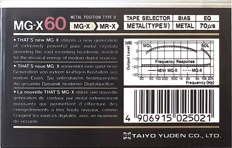 Compact Cassette: Taiyo Yuden Thats - MG-X 60