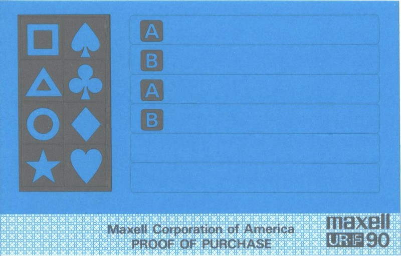 Compact Cassette Maxell UR-F 90 Type I Normal 1985 USA