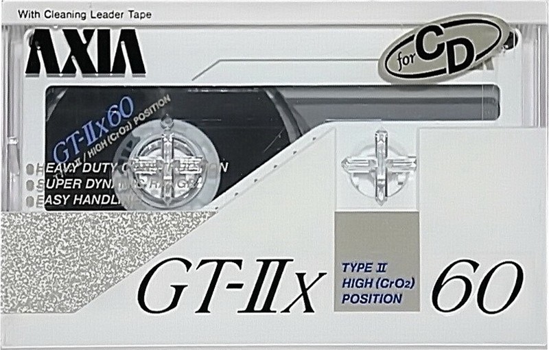 Compact Cassette AXIA GT-IIx 60 "GT-2x W 60" Type II Chrome 1989 Japan