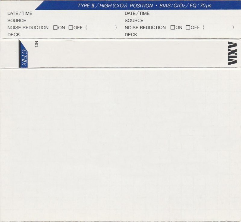 Compact Cassette AXIA GT-IIx 60 "GT-2x W 60" Type II Chrome 1989 Japan