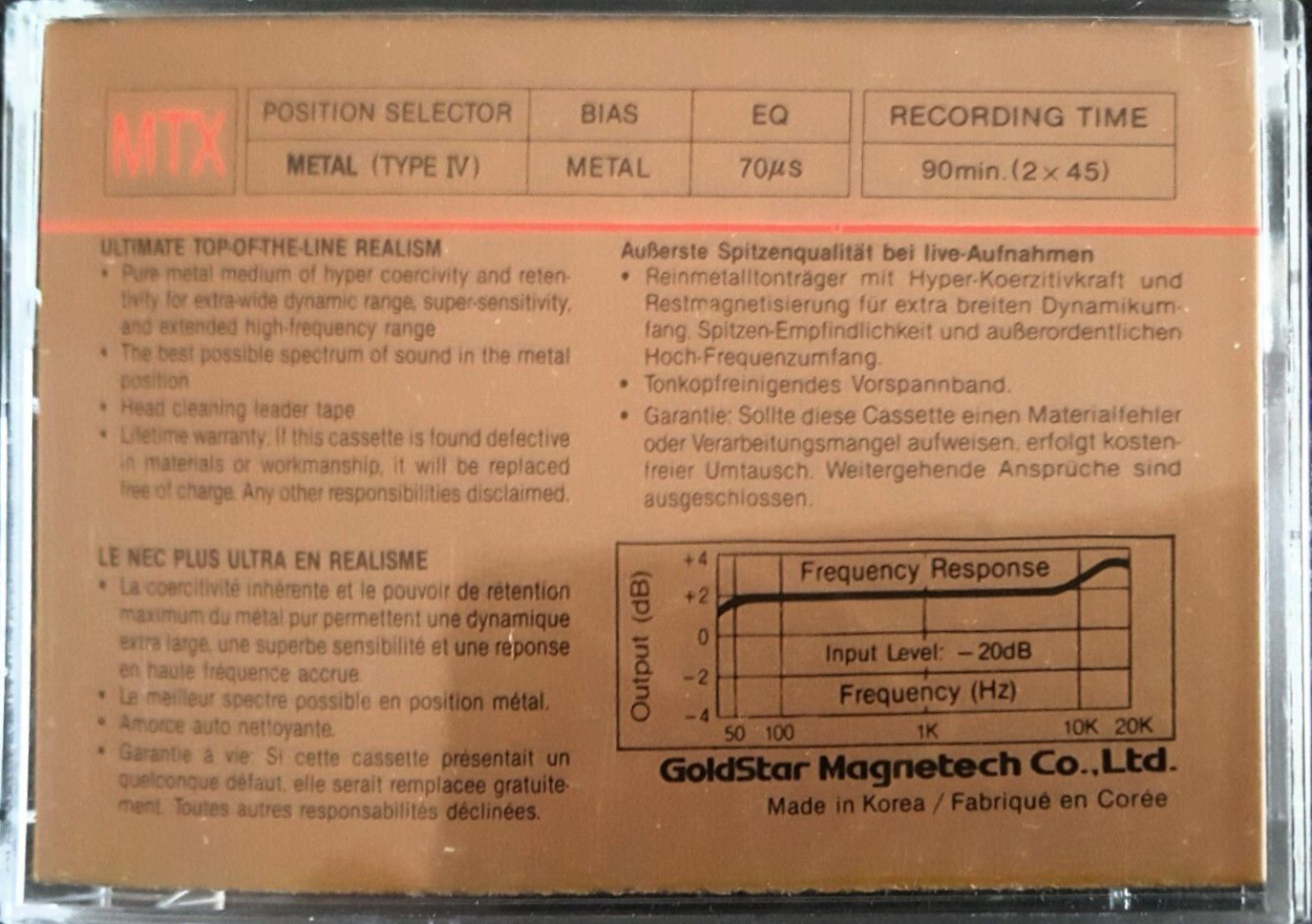 Compact Cassette: GoldStar / LG Goldstar - MTX 90