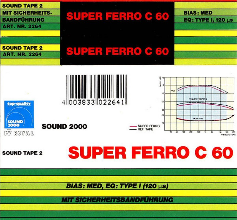Compact Cassette Sound 2000 Sound Tape 2 60 "RV ROYAL" Type I Normal 1986 Germany