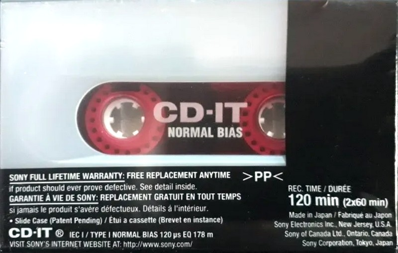 Compact Cassette Sony CD-IT 120 "C-120CDT1B" Type I Normal 1998 North America