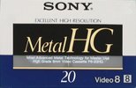 Video8, Hi8, Digital8 Sony HG 20 "P6-20HG" Type IV Metal 1989 Japan