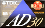 Compact Cassette TDK AD 30 "AD-30" Type I Normal 1992 Thailand