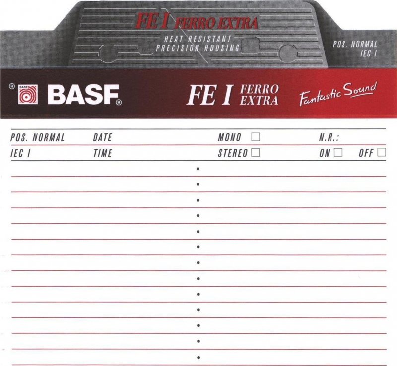 Compact Cassette BASF FE I Ferro Extra 100 Type I Normal 1997 Europe