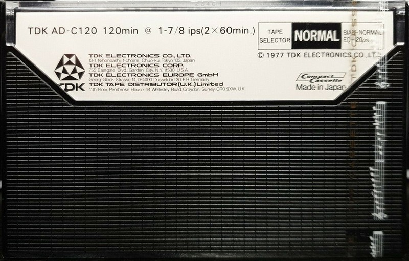 Compact Cassette TDK AD 120 Type I Normal 1977 Europe, USA