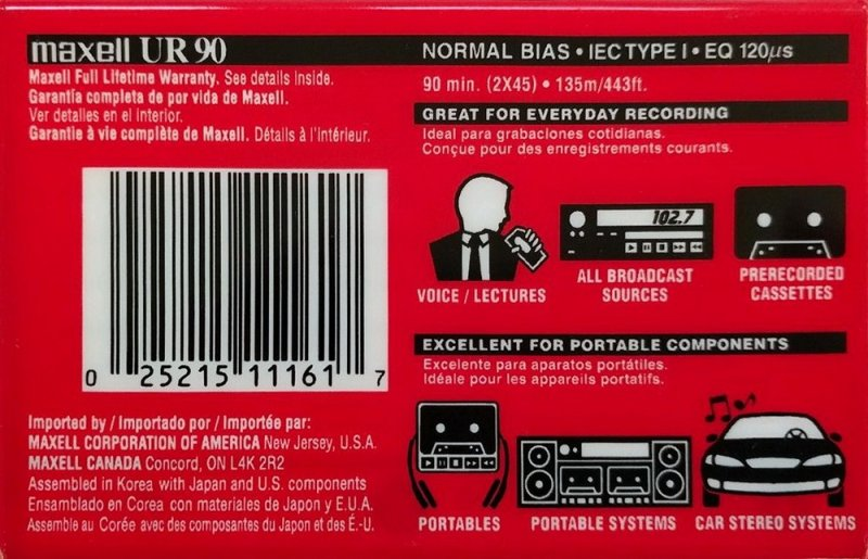 Compact Cassette: Maxell / Hitachi Maxell - UR 90