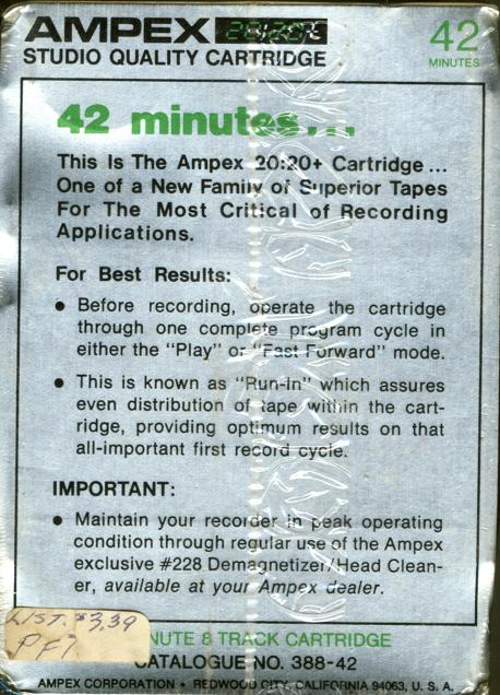 TRACK-8 Ampex 2020+ 42 Type I Normal 1978 USA