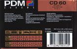 Compact Cassette PDM CD 60 Type II Chrome 1990 Europe
