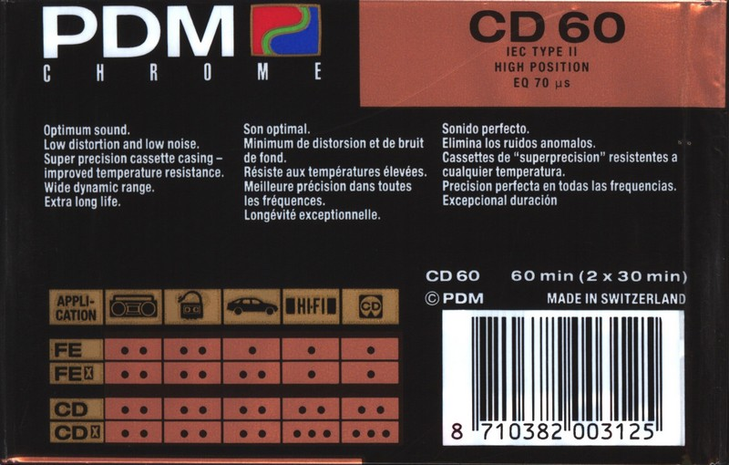 Compact Cassette:  PDM - CD II 60