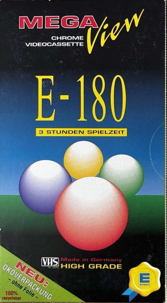 VHS, Video Home System Mega View 180 Type II Chrome 1999 Germany