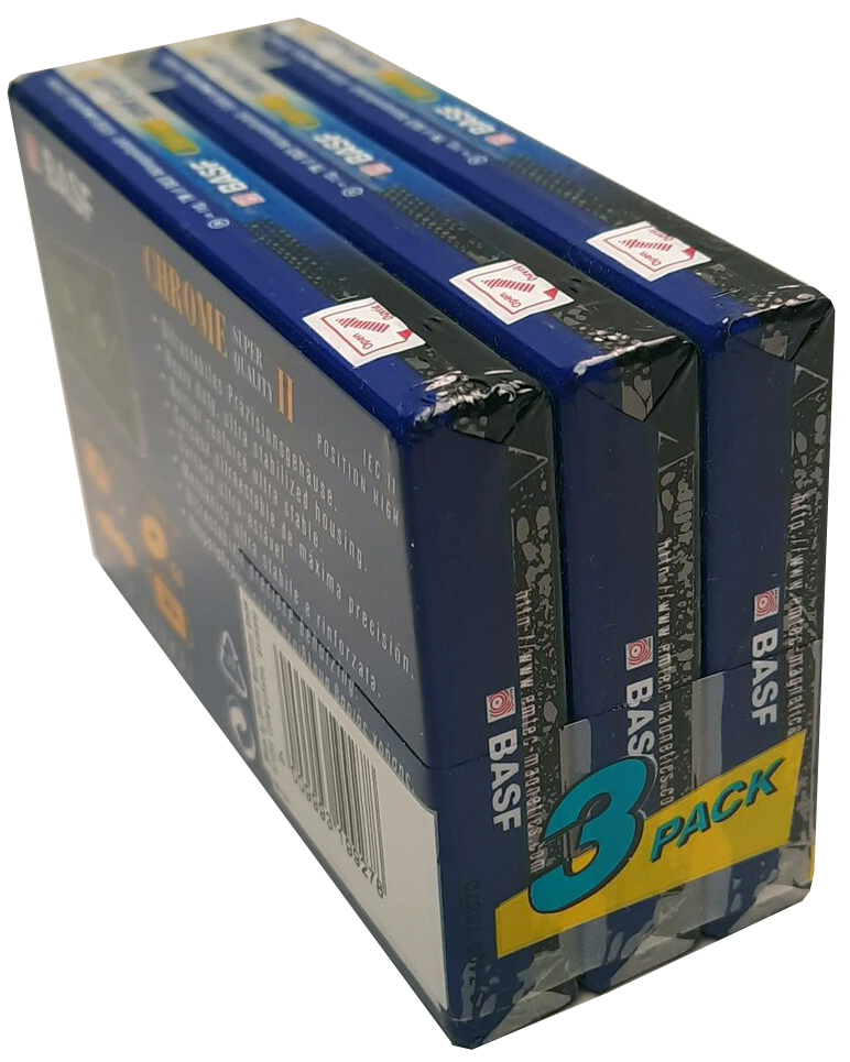 3 pack Emtec Chrome Super Quality II 90 Type II Chrome 2000 Europe