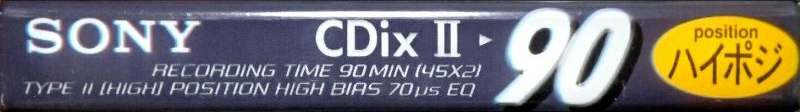 Compact Cassette Sony CDix II 90 "C-90CDX2E" Type II Chrome 1997 Japan