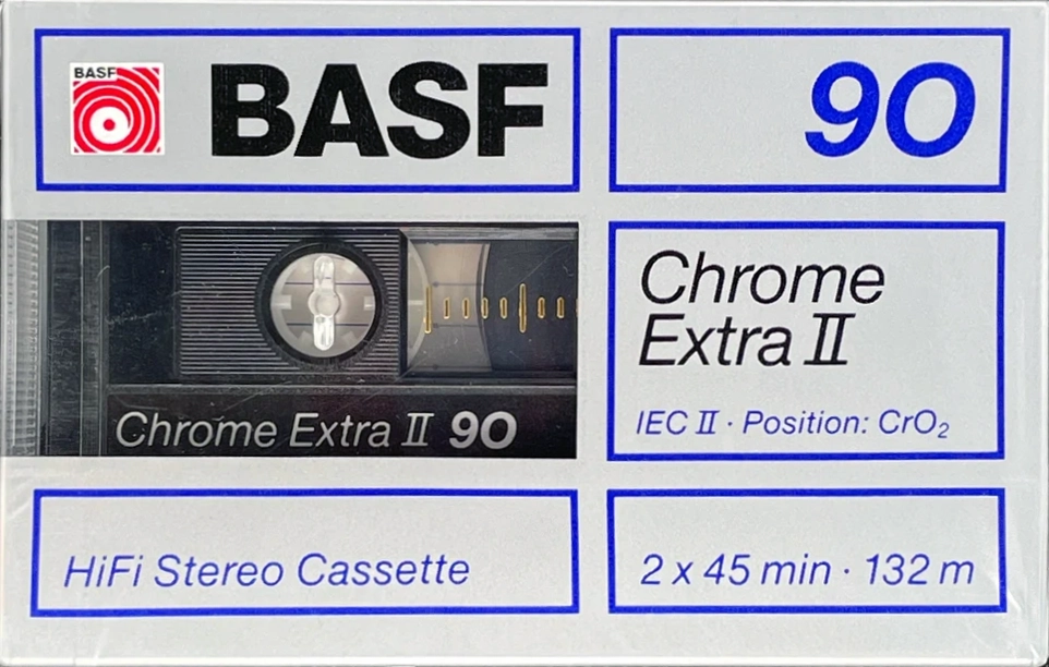 Compact Cassette BASF Chrome Extra II 90 Type II Chrome 1987 USA