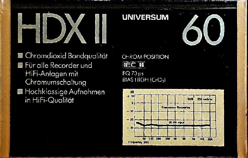 Compact Cassette Universum HDX II 60 Type II Chrome 1988 Europe