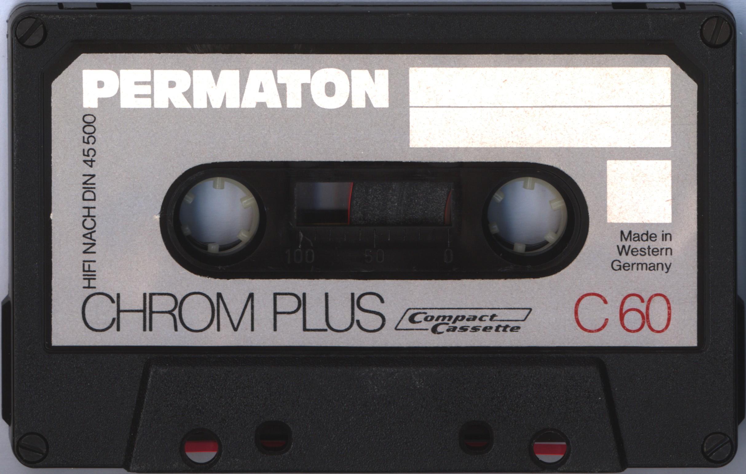 Compact Cassette Permaton Chrom Plus 60 Type II Chrome 1978 Europe