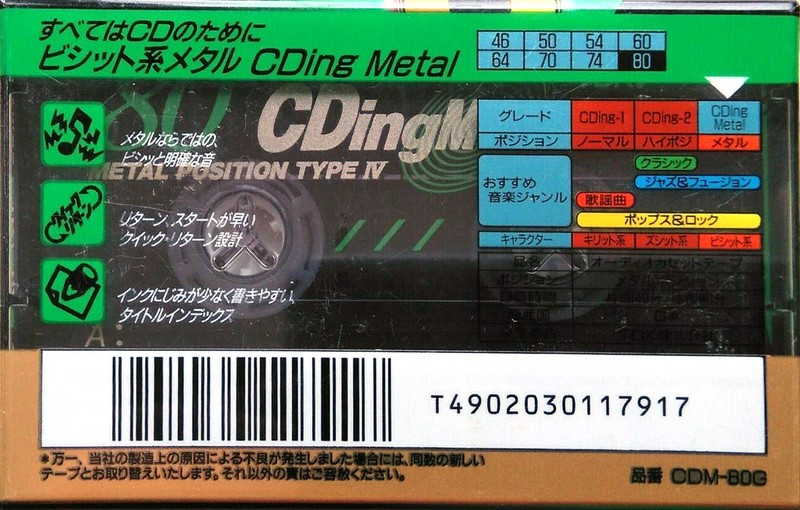 Compact Cassette: TDK  - CDing Metal 80