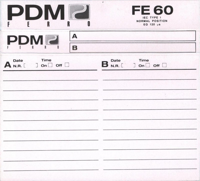 Compact Cassette PDM FE 60 Type I Normal 1990 Europe