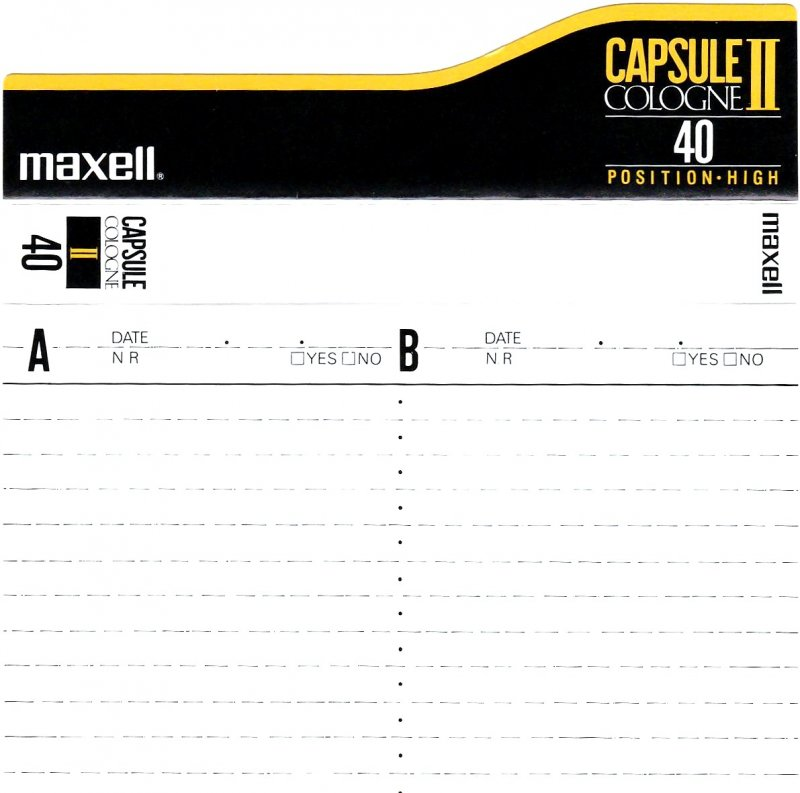 Compact Cassette Maxell Capsule II 40 "Cologne" Type II Chrome 1990 Europe