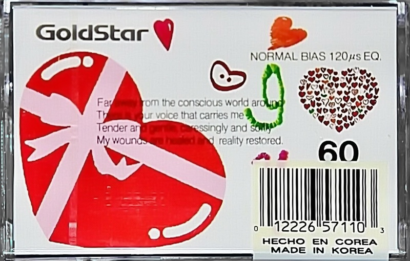 Compact Cassette Goldstar Fun 60 "I Love you" Type I Normal 1992 Europe, North America