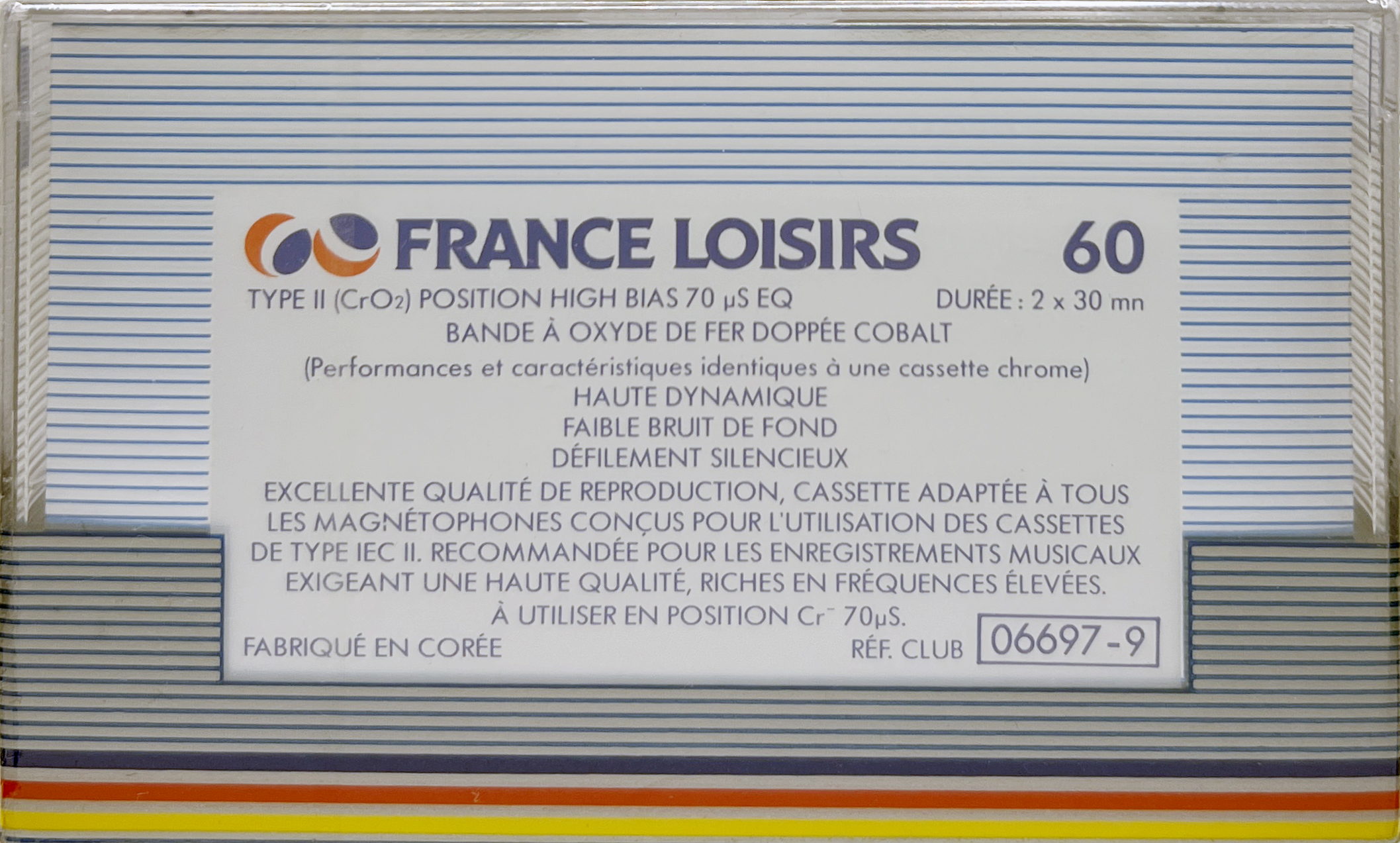Compact Cassette France Loisirs 60 Type II Chrome 1990 France