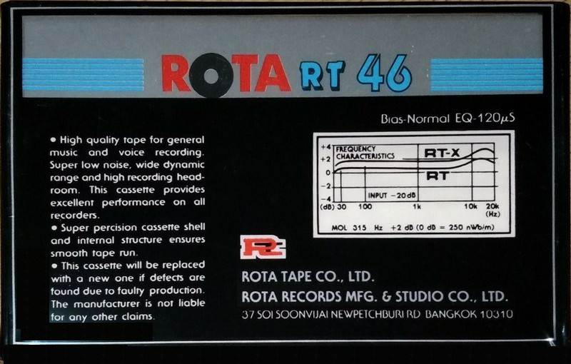 Compact Cassette:  ROTA - RT 46