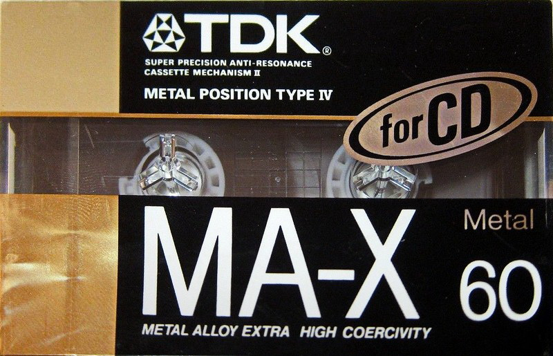 Compact Cassette TDK MA-X 60 "MA-X60G" Type IV Metal 1987 Japan