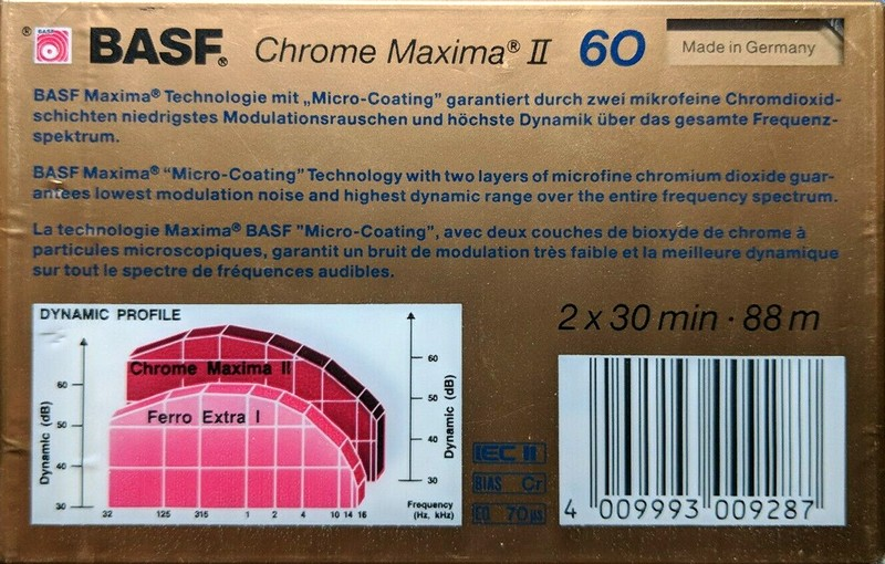 Compact Cassette: BASF  - Chrome Maxima II 60