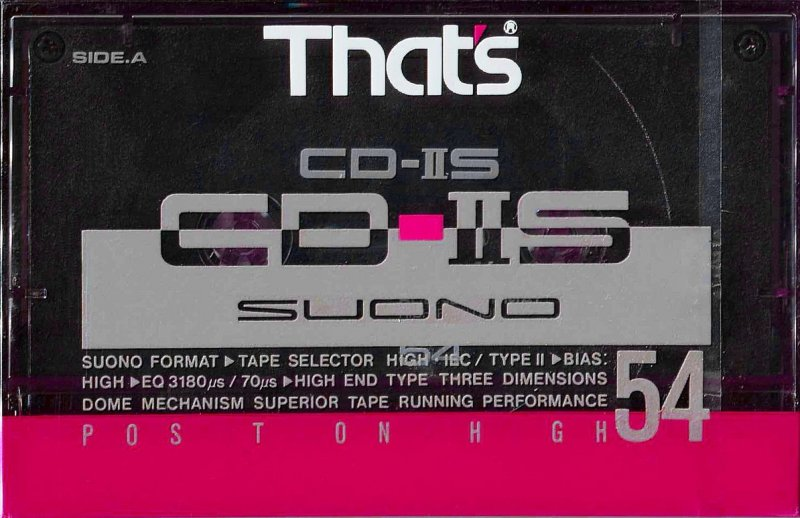 Compact Cassette Thats CD-IIS 54 Type II Chrome 1989 Japan