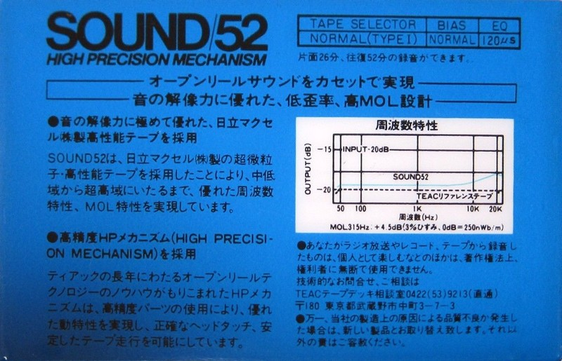 Compact Cassette:  Teac - SOUND 46X 52