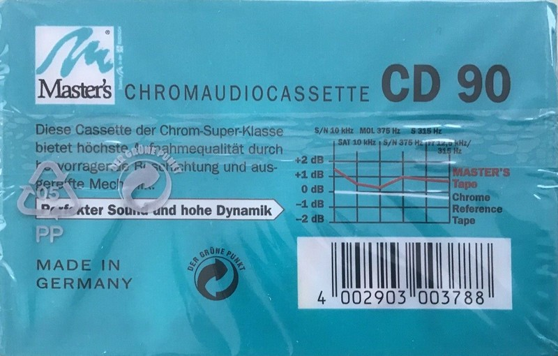 Compact Cassette Masters 90 "CD" Type II Chrome Germany