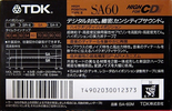 Compact Cassette TDK SA 60 "SA-60M" Type II Chrome 1990 Japan