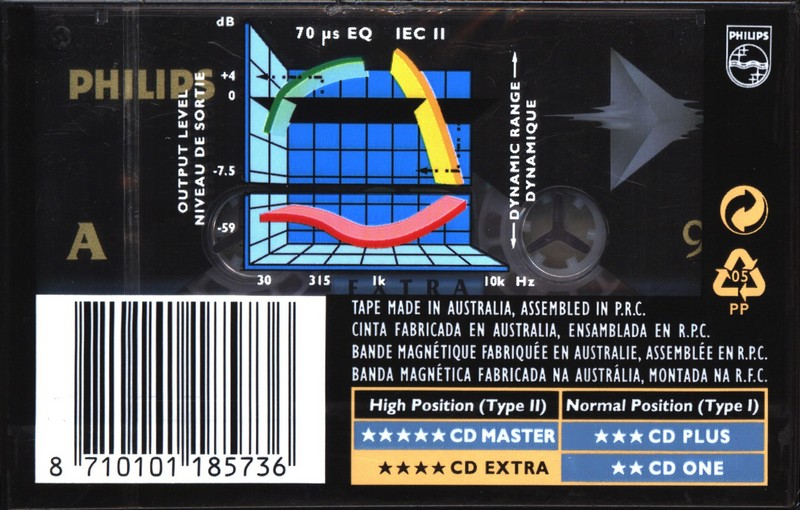 Compact Cassette Philips CD Extra 90 Type II Chrome 1994 Europe