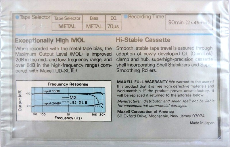 Compact Cassette: Maxell / Hitachi Maxell - MX 90