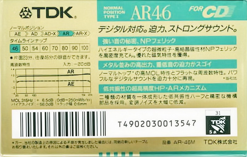 Compact Cassette: TDK  - AR 46