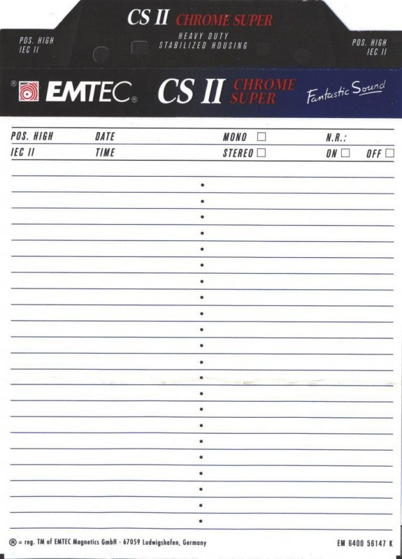 Compact Cassette: EMTEC Emtec - CS II 90