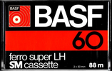 Compact Cassette BASF Ferro Super LH 60 "Oval Window" Type I Normal 1977 Germany