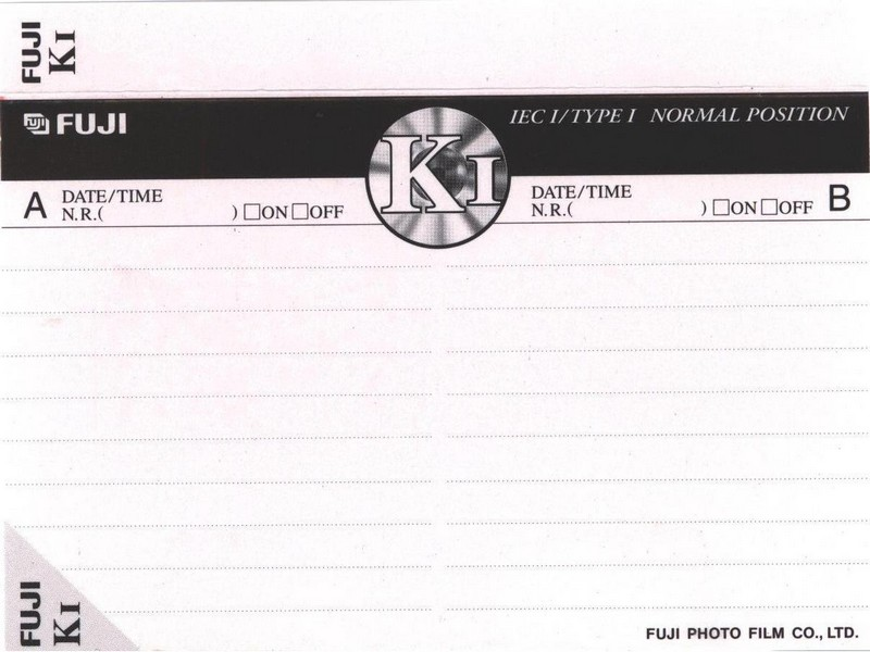 Compact Cassette Fuji K1 90 Type I Normal 1998 Europe