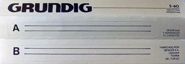 Compact Cassette Grundig S 60 Type I Normal 1991 Latin America