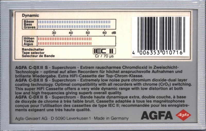 Compact Cassette: AGFA  - C-DX II S 90