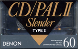 Compact Cassette Denon CD/PAL Slender 60 Type II Chrome 1990 Japan