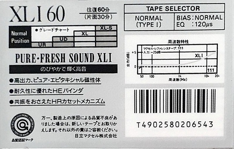 Compact Cassette: Maxell / Hitachi Maxell - XLI 60