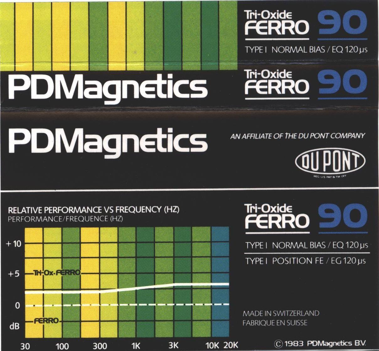 Compact Cassette PDM Tri-Oxide Ferro 90 Type I Normal 1983 Europe