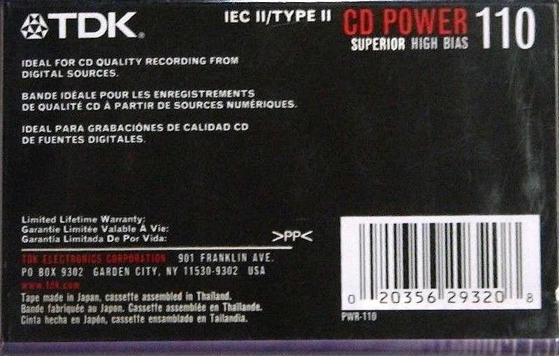 Compact Cassette: TDK  - CD Power 110