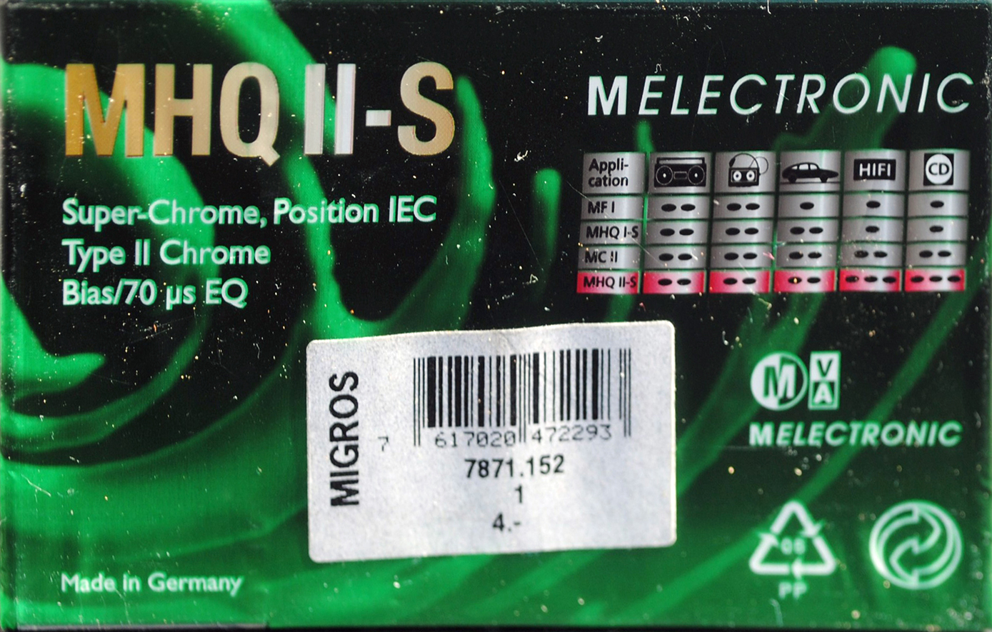 Compact Cassette Melectronic MHQ II-S 100 Type II Chrome 1990 Switzerland