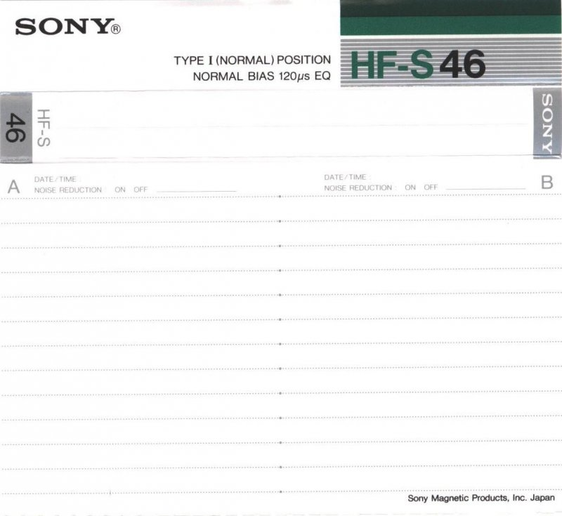 Compact Cassette: Sony  - HF-S 46