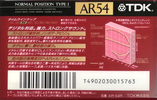 Compact Cassette TDK AR 54 "AR-54R" Type I Normal 1992 Japan