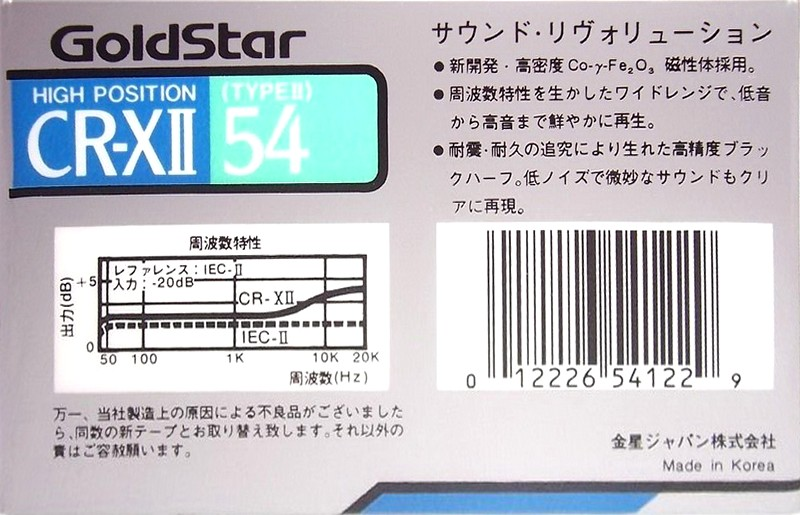 Compact Cassette: GoldStar / LG Goldstar - CR-XII 54